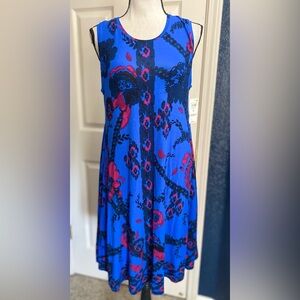 Style & Co. Blue and Red Floral Midi Dress